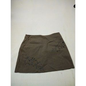 Express womens size 7/8 Express skirt Tan Embroidered Floral Zipper